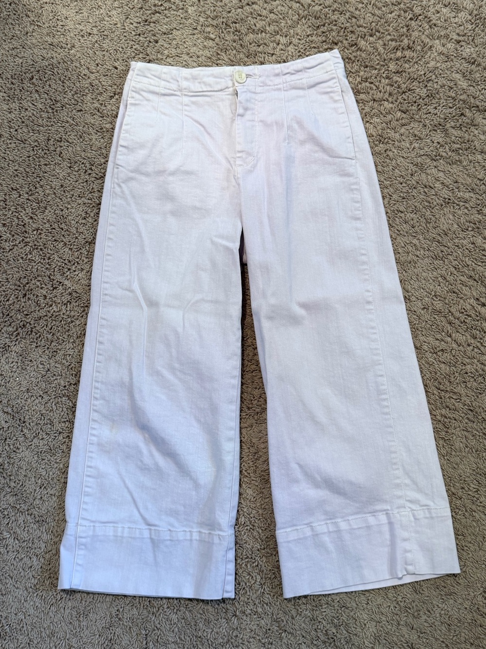 Lilac Anthro pilcro cropped stretch denim pants capris pastel purple 38 6